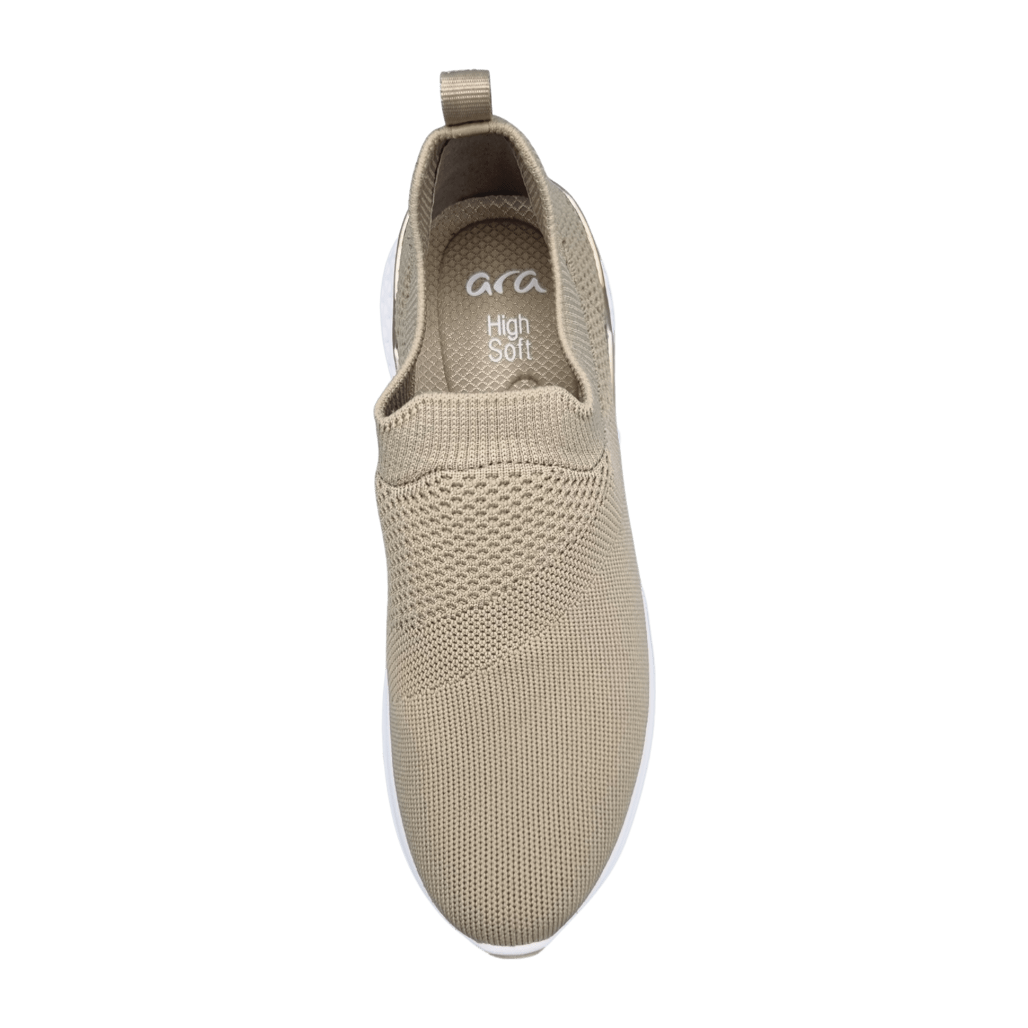 ARA MAYA Women's Textile Slip-On Sneakers in Beige