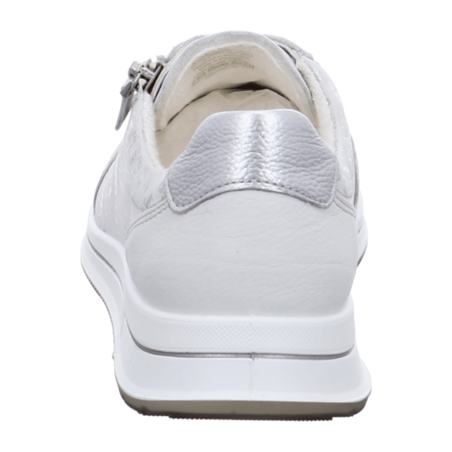 ARA OSAKA Women's Lace-Up Ankle Boot Sneaker in Smooth Leather with Side Zipper, Gray