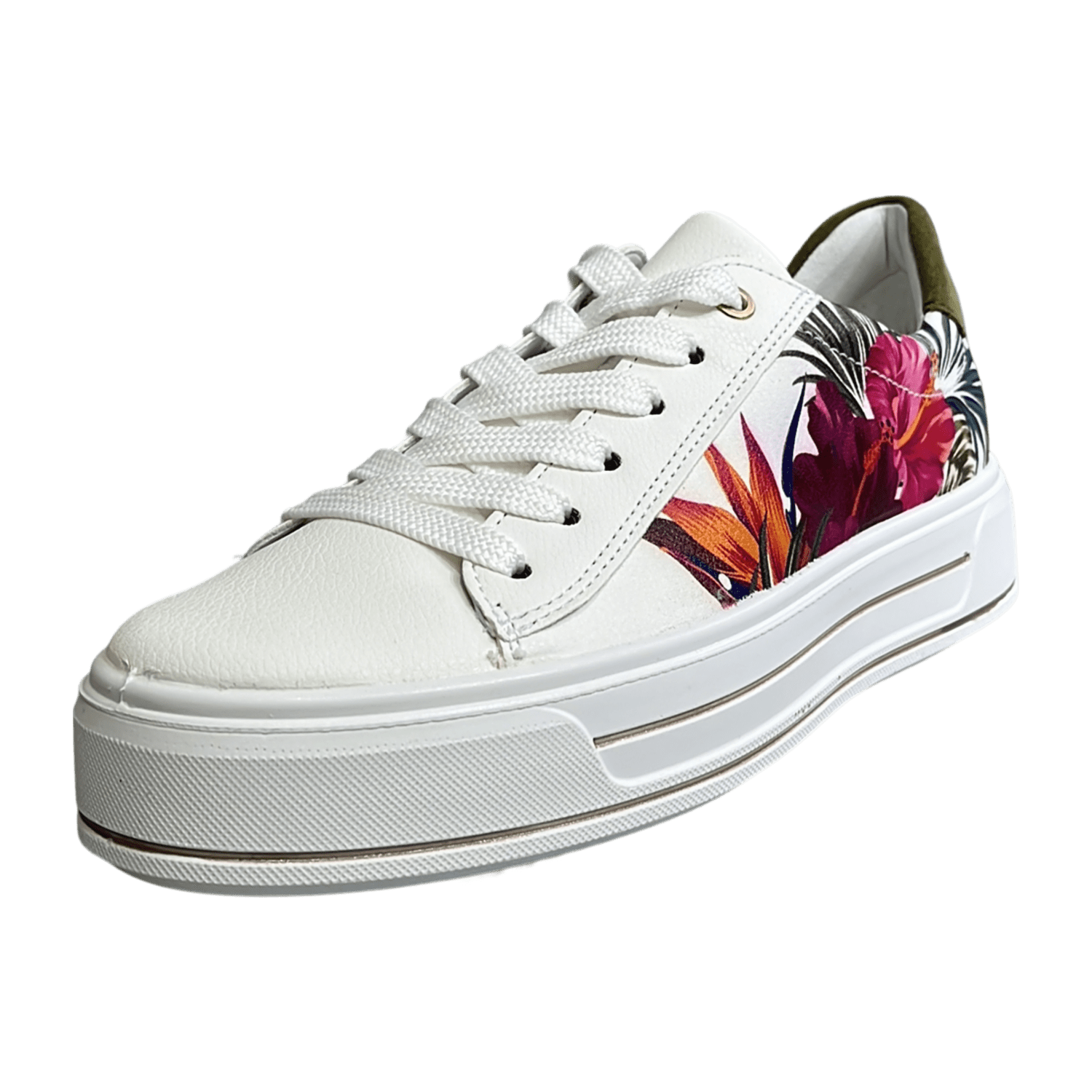 ARA Canberra Women's Sneakers in White with Synthetic Lace-Up Closure