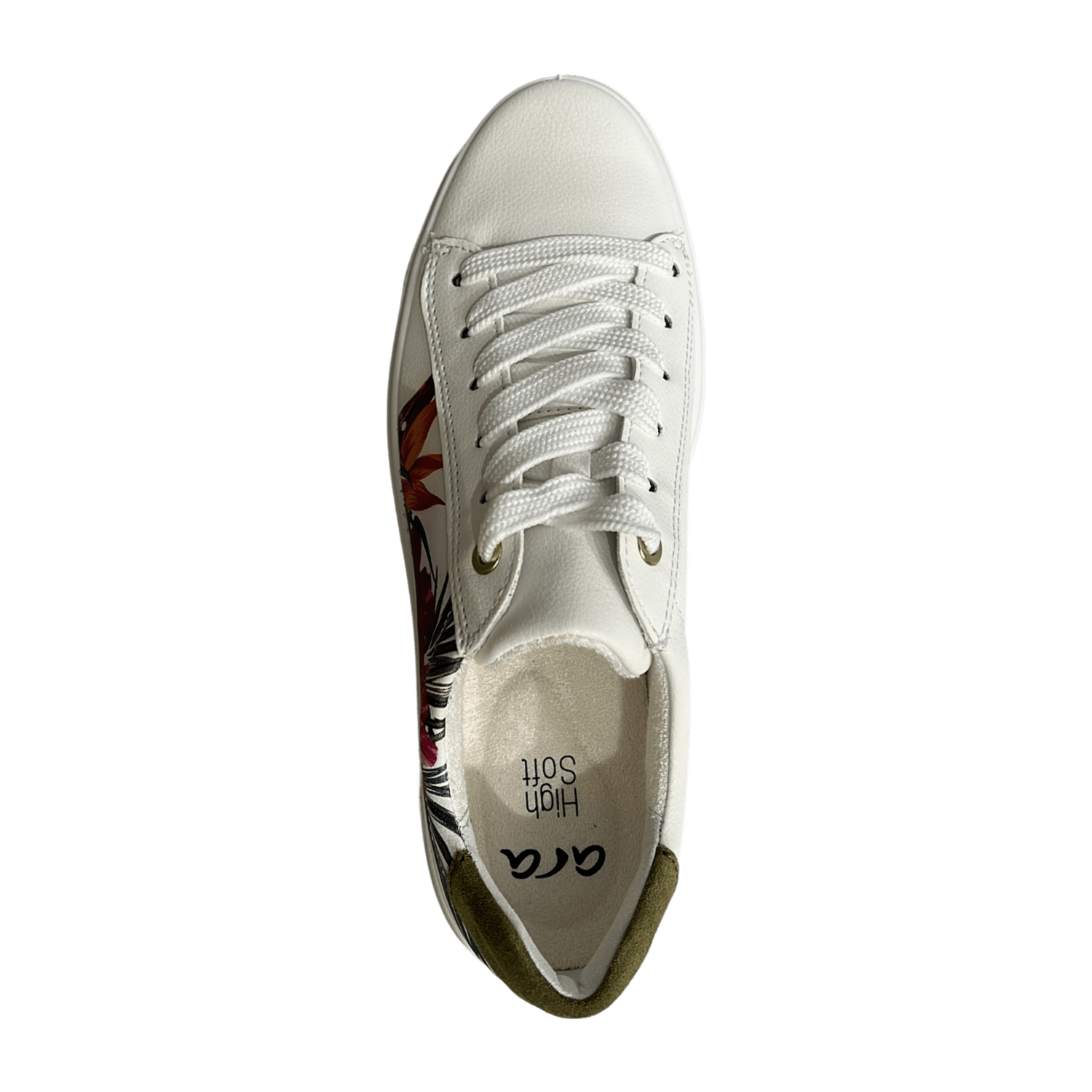 ARA Canberra Women's Sneakers in White with Synthetic Lace-Up Closure