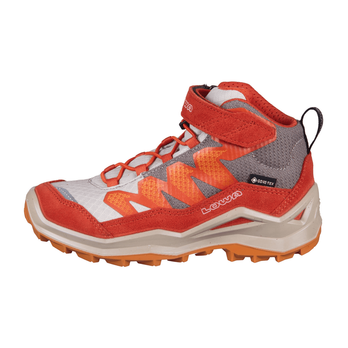 LOWA Maddox PRO GTX MID VC JR Kids Hiking Boots Dune Flame Waterproof