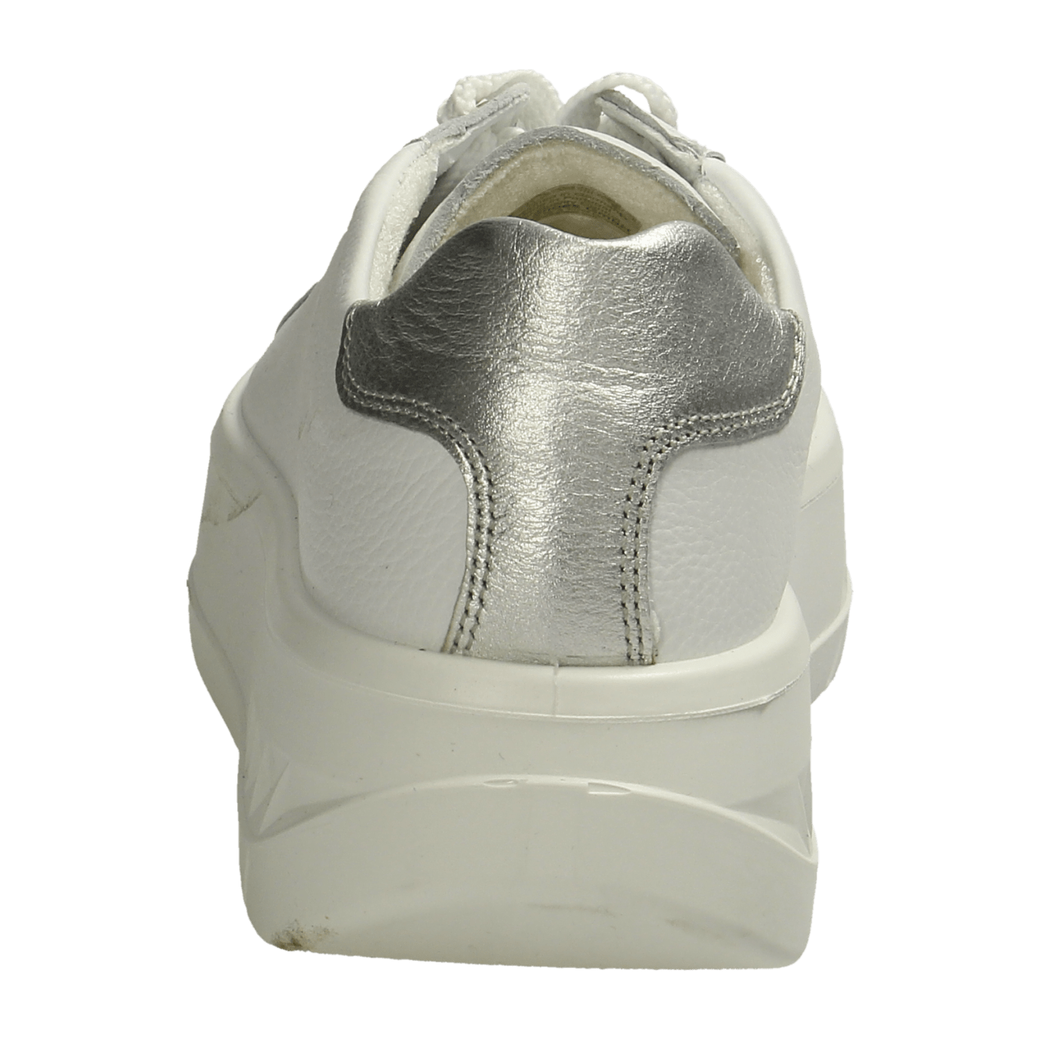 ARA MONACO Women's Sneakers in White Smooth Leather with Lace-Up Closure