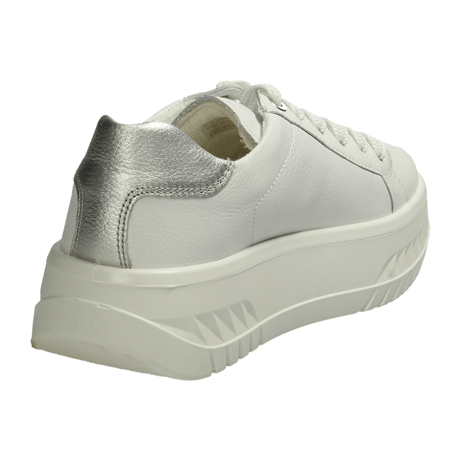 ARA MONACO Women's Sneakers in White Smooth Leather with Lace-Up Closure