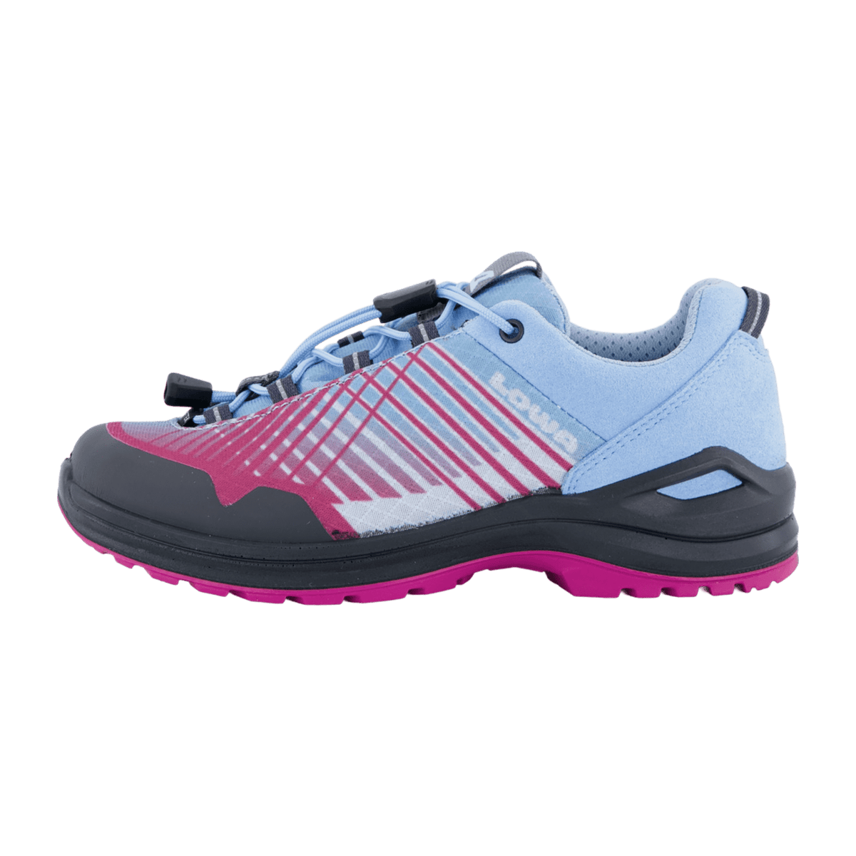 LOWA Carezza GTX LO JR Kids Waterproof Hiking Shoes Ice Blue Berry