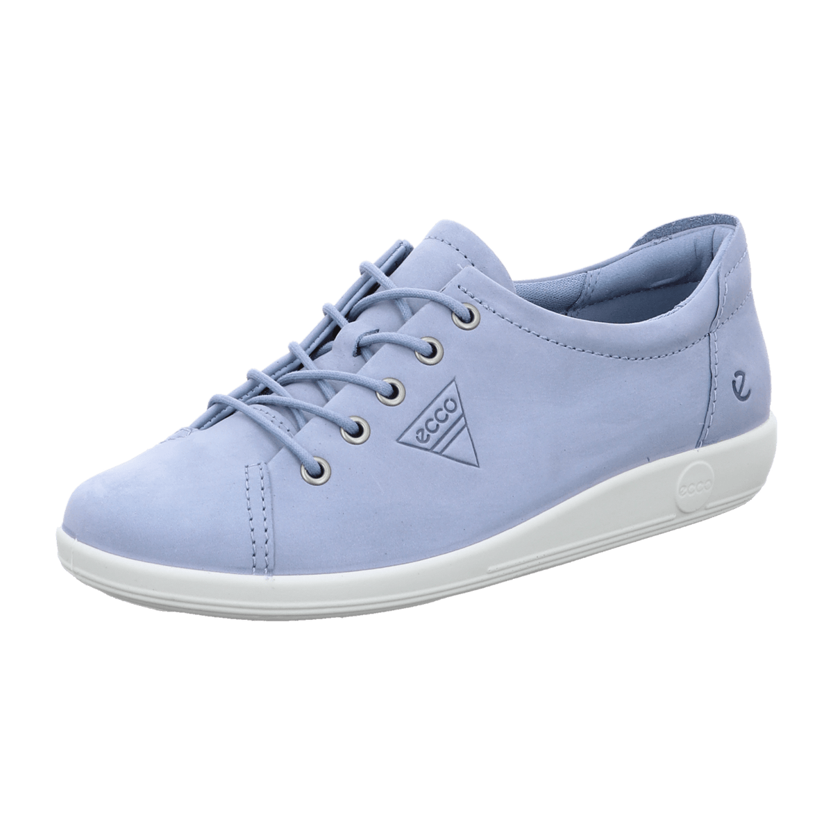 ECCO Soft 2.0 Women's Lace-Up Shoes Dusty Blue Nubuck