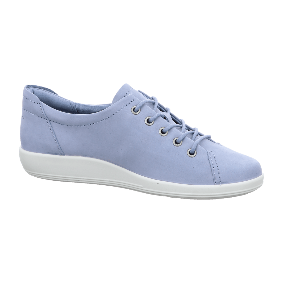 ECCO Soft 2.0 Women's Lace-Up Shoes Dusty Blue Nubuck
