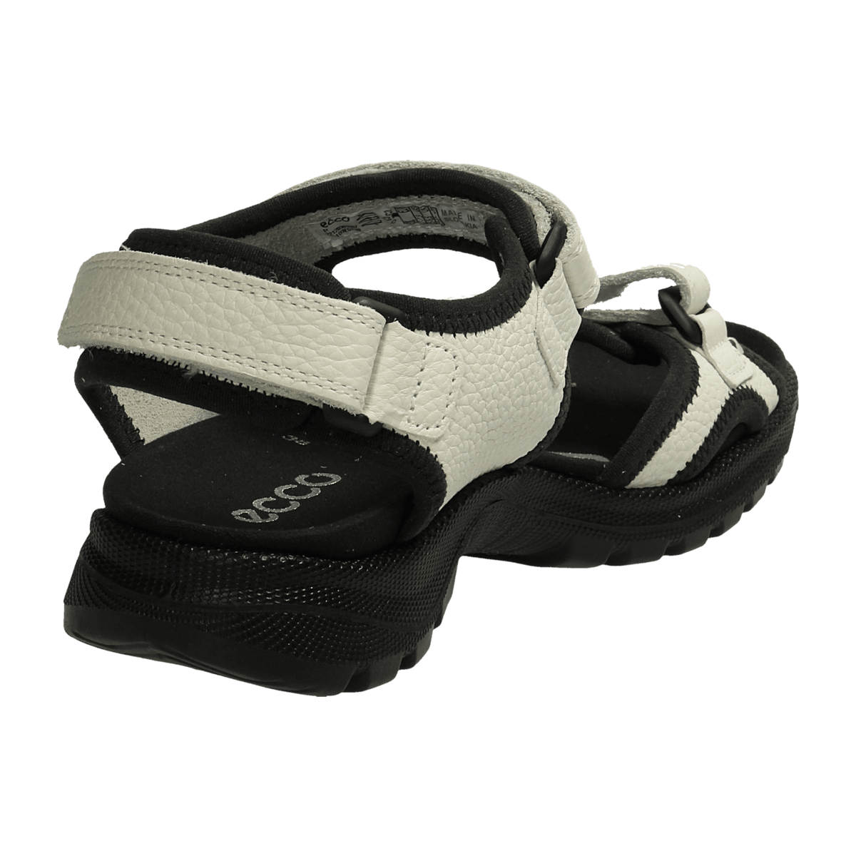 ECCO Hike Women's White Sandals with 3-Strap Velcro