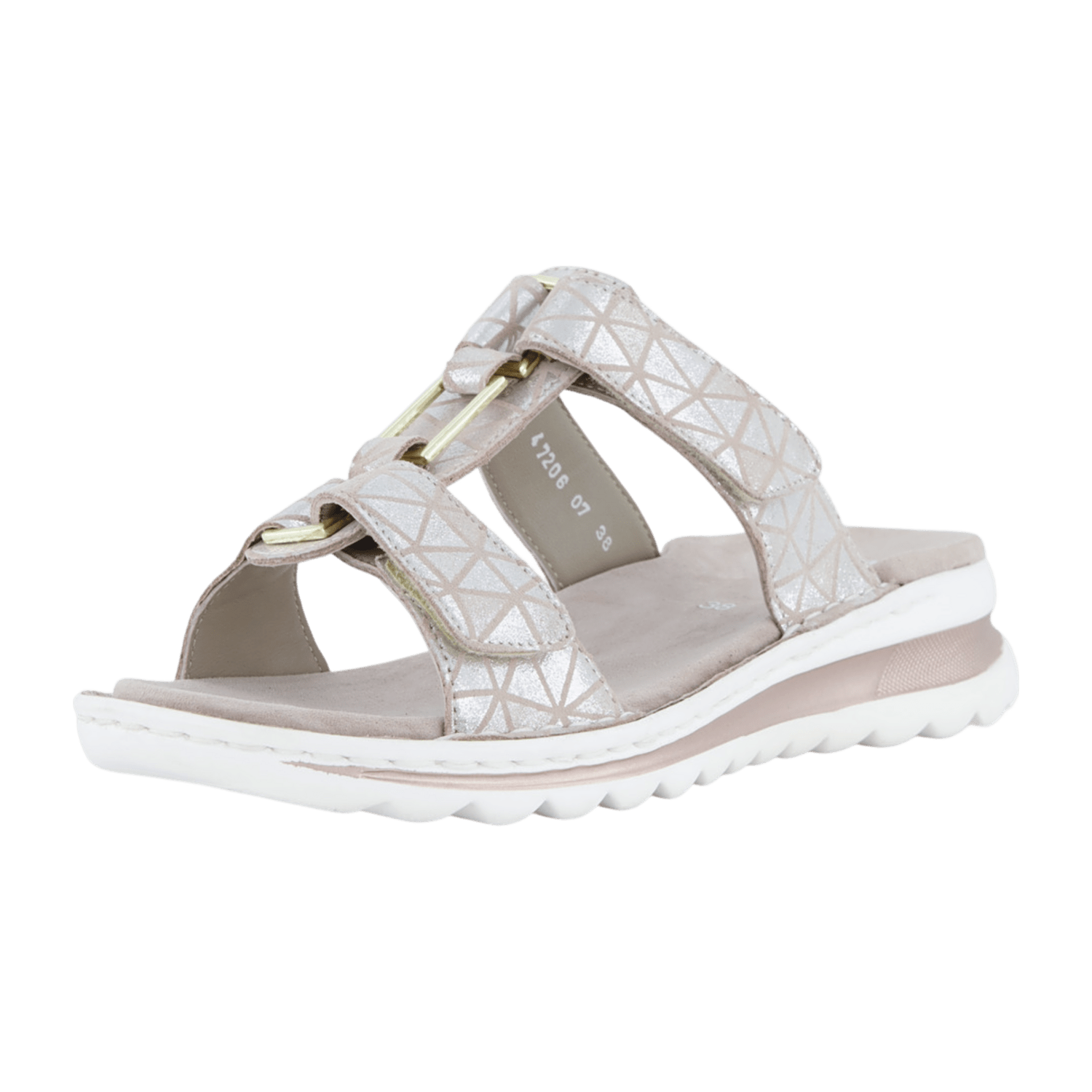 ARA Women's Suede Slip-On Sandals with Hook-and-Loop Closure in Grey