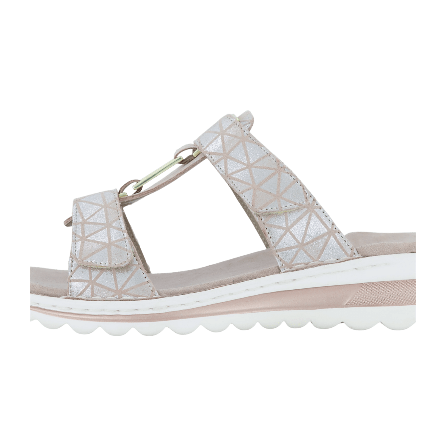 ARA Women's Suede Slip-On Sandals with Hook-and-Loop Closure in Grey