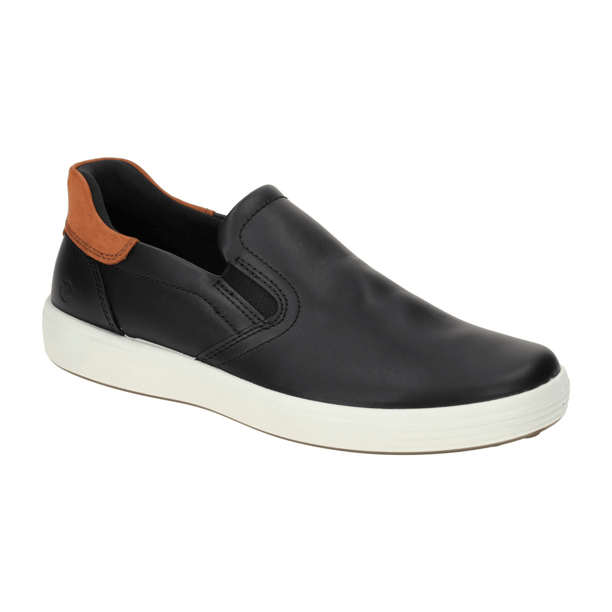 ECCO Soft 7 Easy Slip Men's Sneakers - Black Cognac