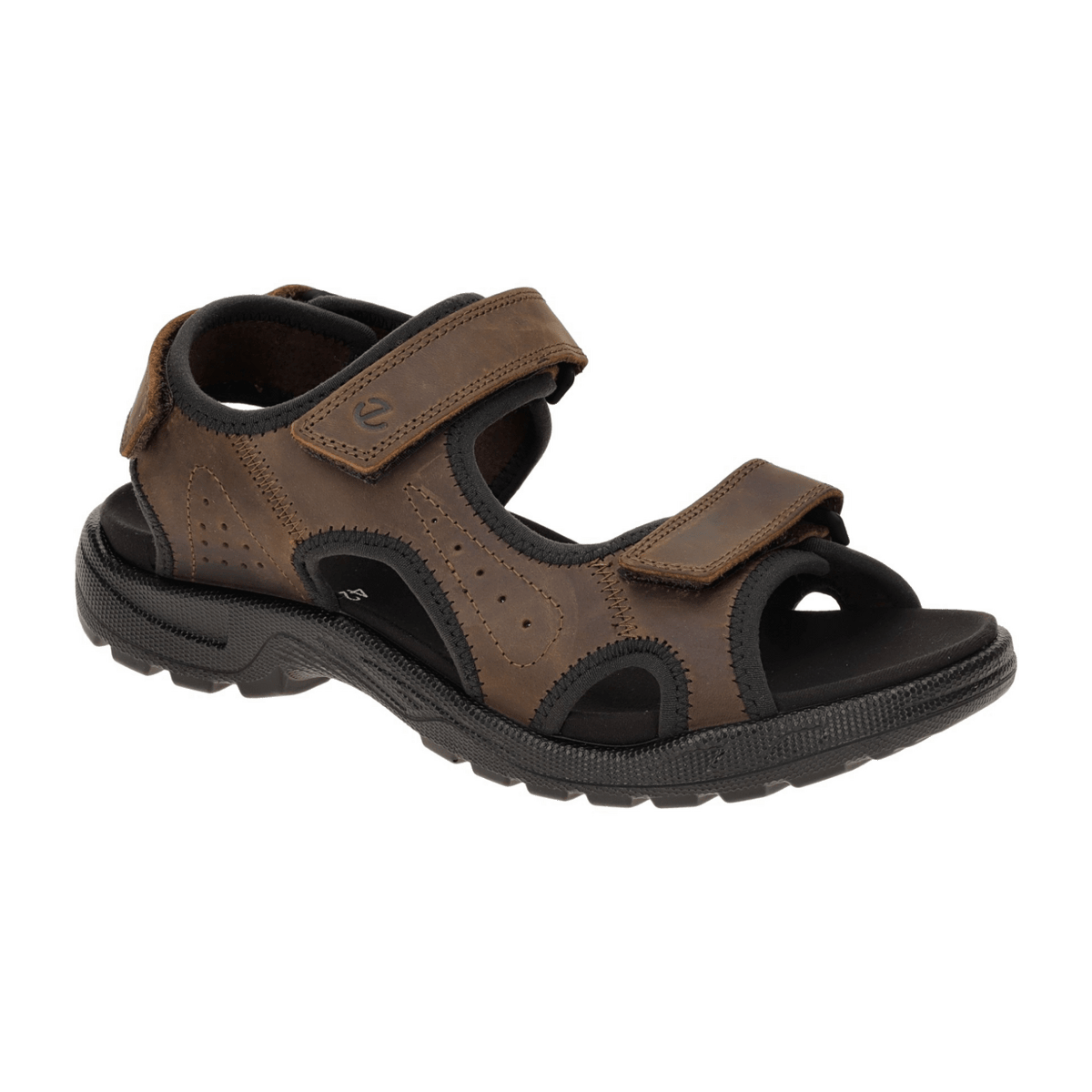 ECCO Hike Men's Sandals Dark Brown - Leather Trekking Sandals with 3-Strap Velcro