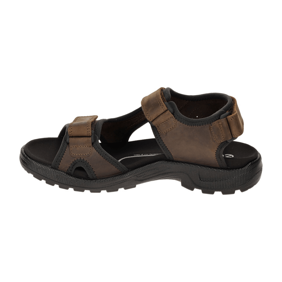 ECCO Hike Men's Sandals Dark Brown - Leather Trekking Sandals with 3-Strap Velcro