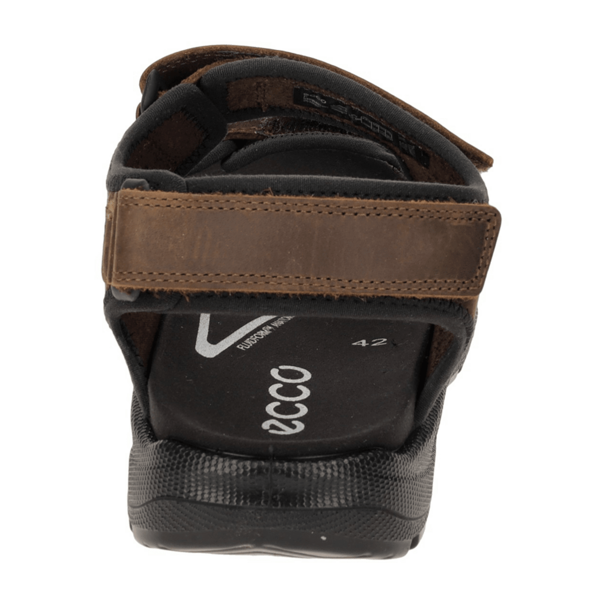 ECCO Hike Men's Sandals Dark Brown - Leather Trekking Sandals with 3-Strap Velcro