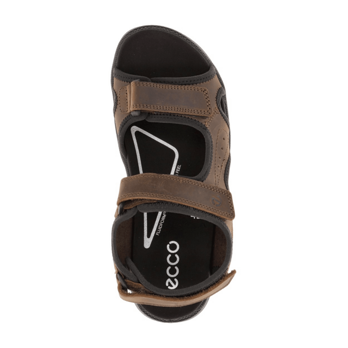 ECCO Hike Men's Sandals Dark Brown - Leather Trekking Sandals with 3-Strap Velcro