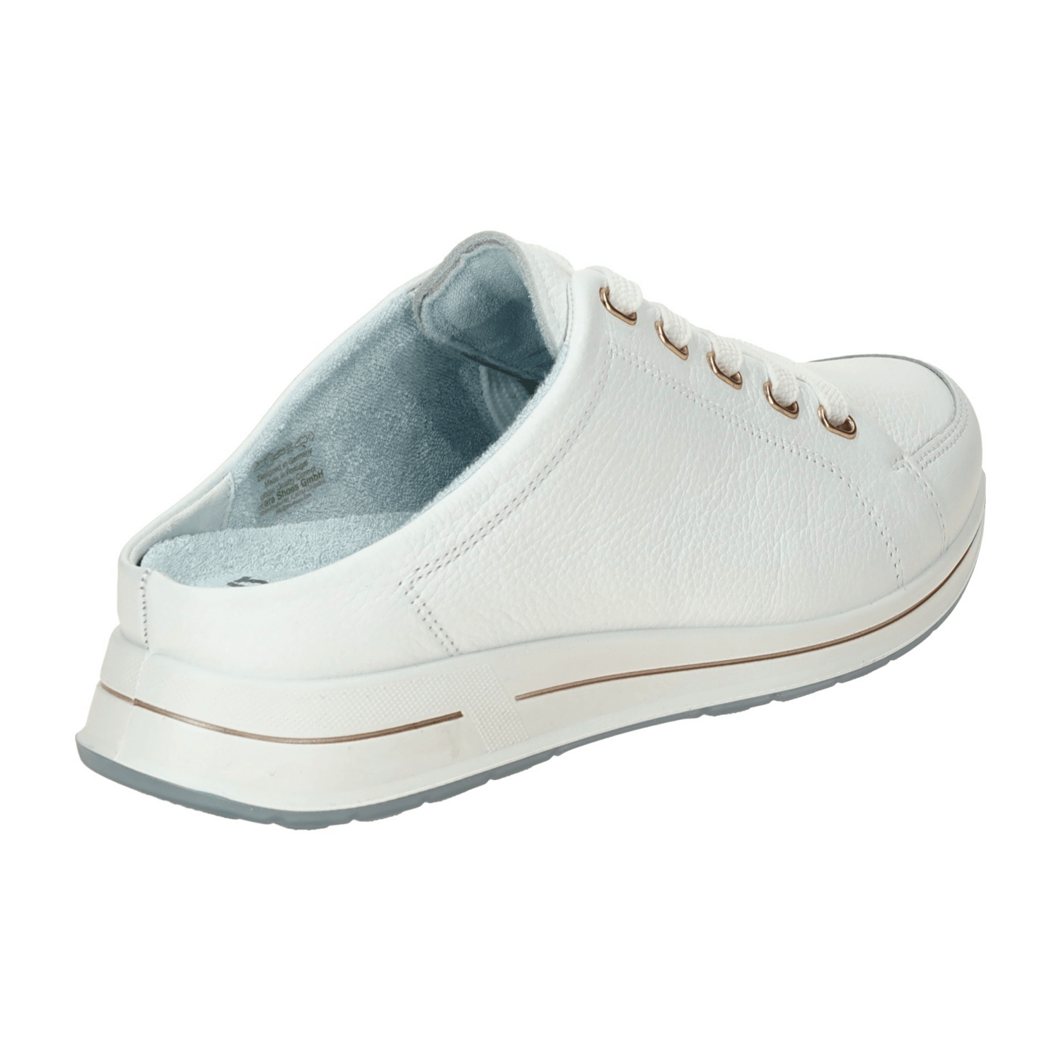 ARA OSAKA Women's White Smooth Leather Slip-On Mule Sandals