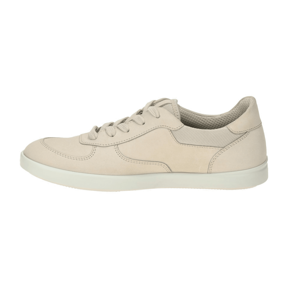 ECCO Women's Retro Lace Sneaker - Lightweight Leather Trainers Limestone