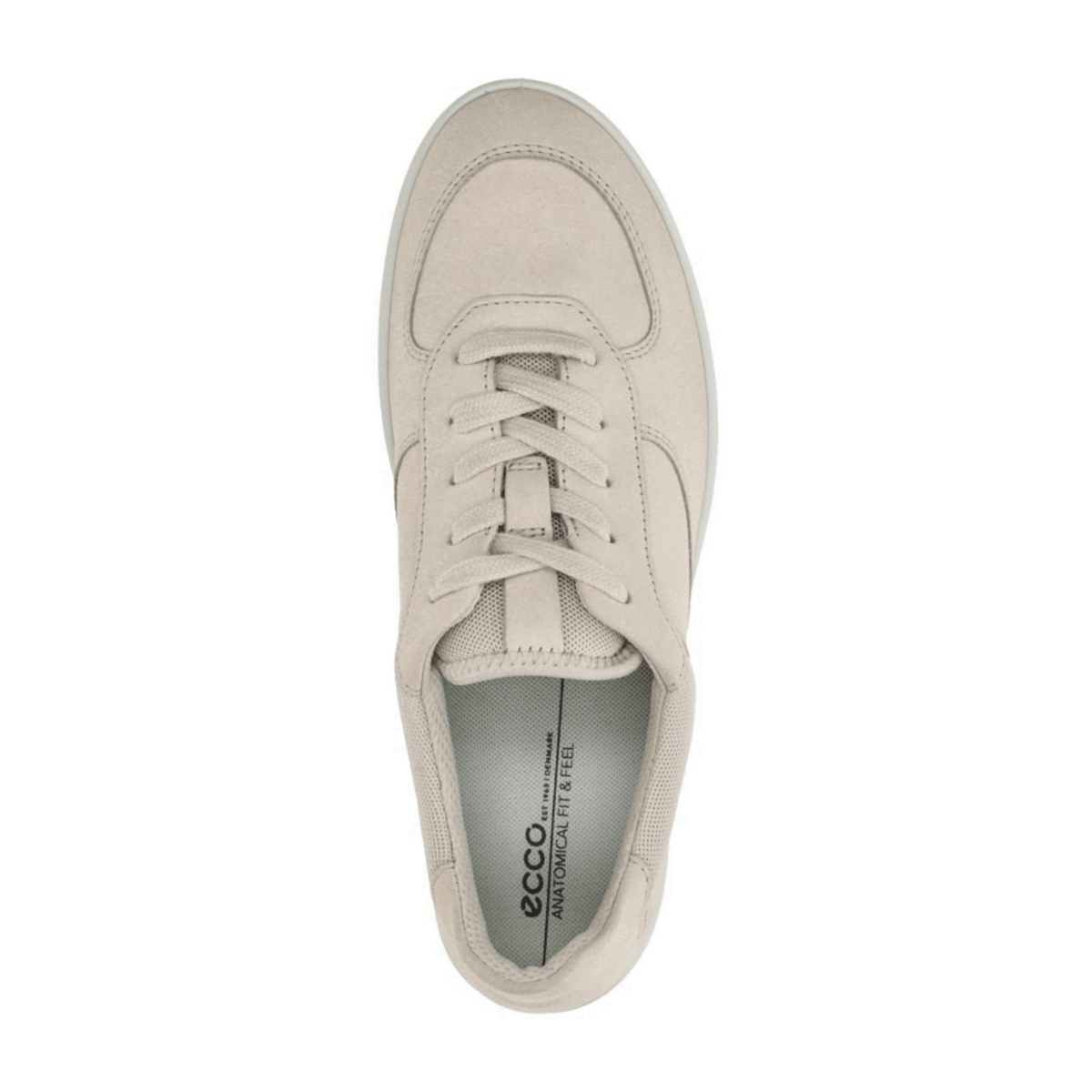 ECCO Women's Retro Lace Sneaker - Lightweight Leather Trainers Limestone