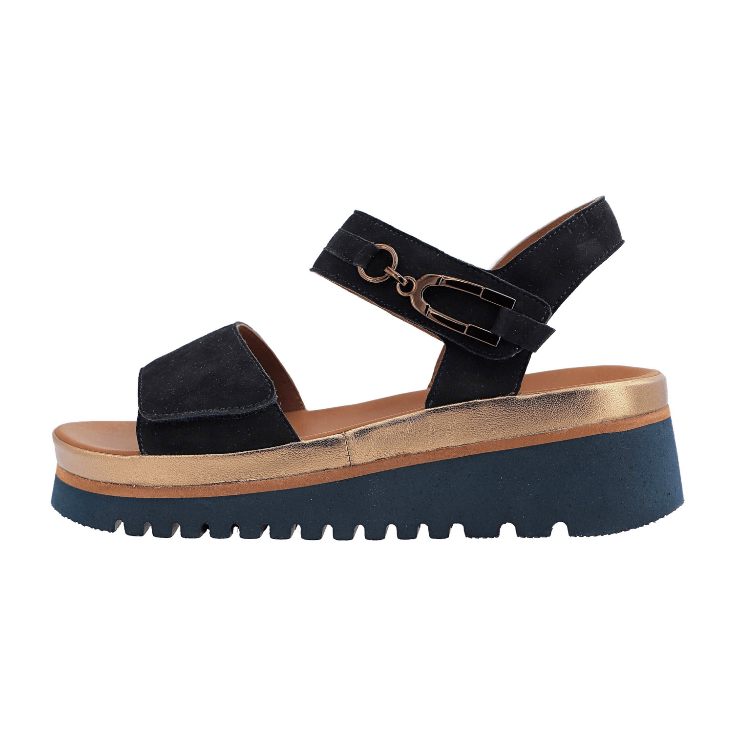 ARA Tibet Sandal Women's Suede Classic Blue Hook-and-Loop Closure