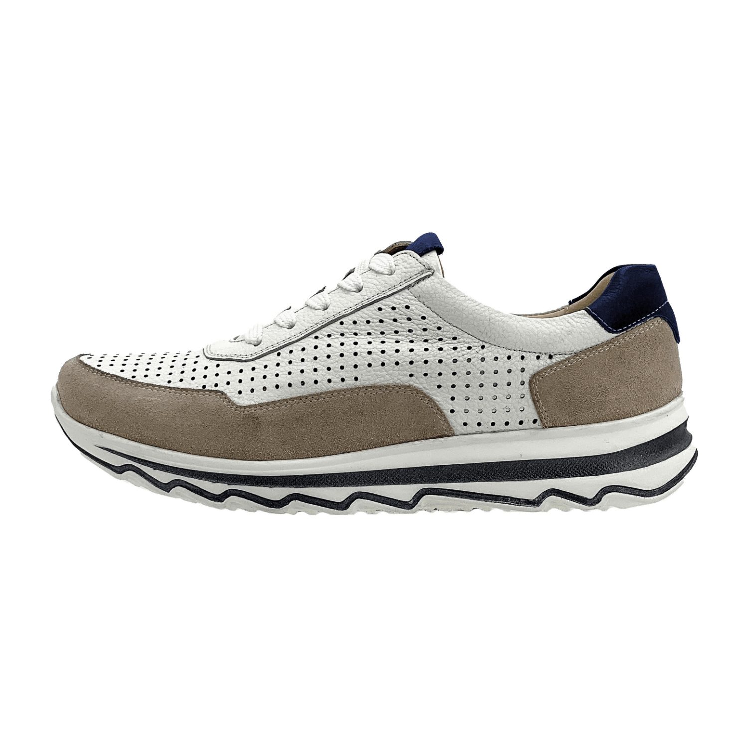 ARA Orlando Women's Sneakers in White Smooth Leather with Lace-Up Closure and Leather Lining