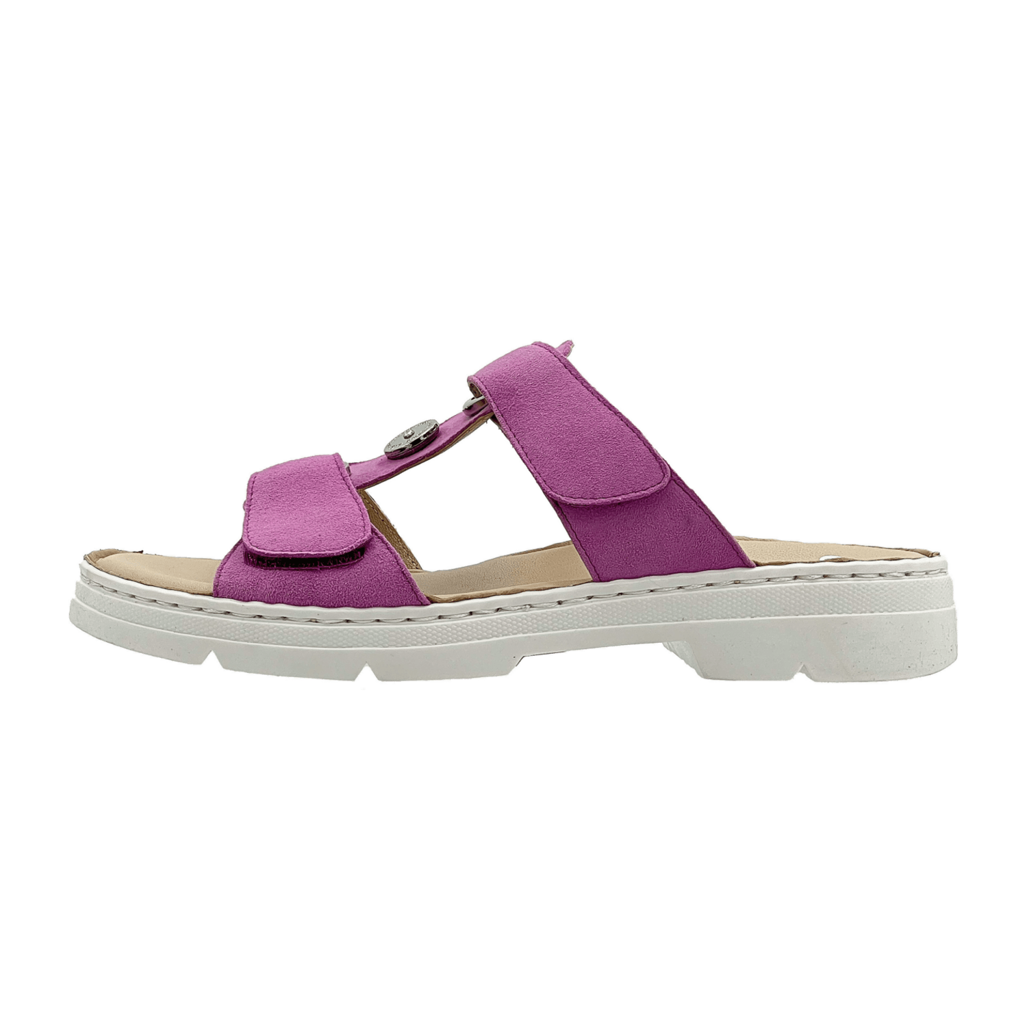 ARA La Palma Women's Purple Suede Slip-On Sandals with Hook-and-Loop Fastening