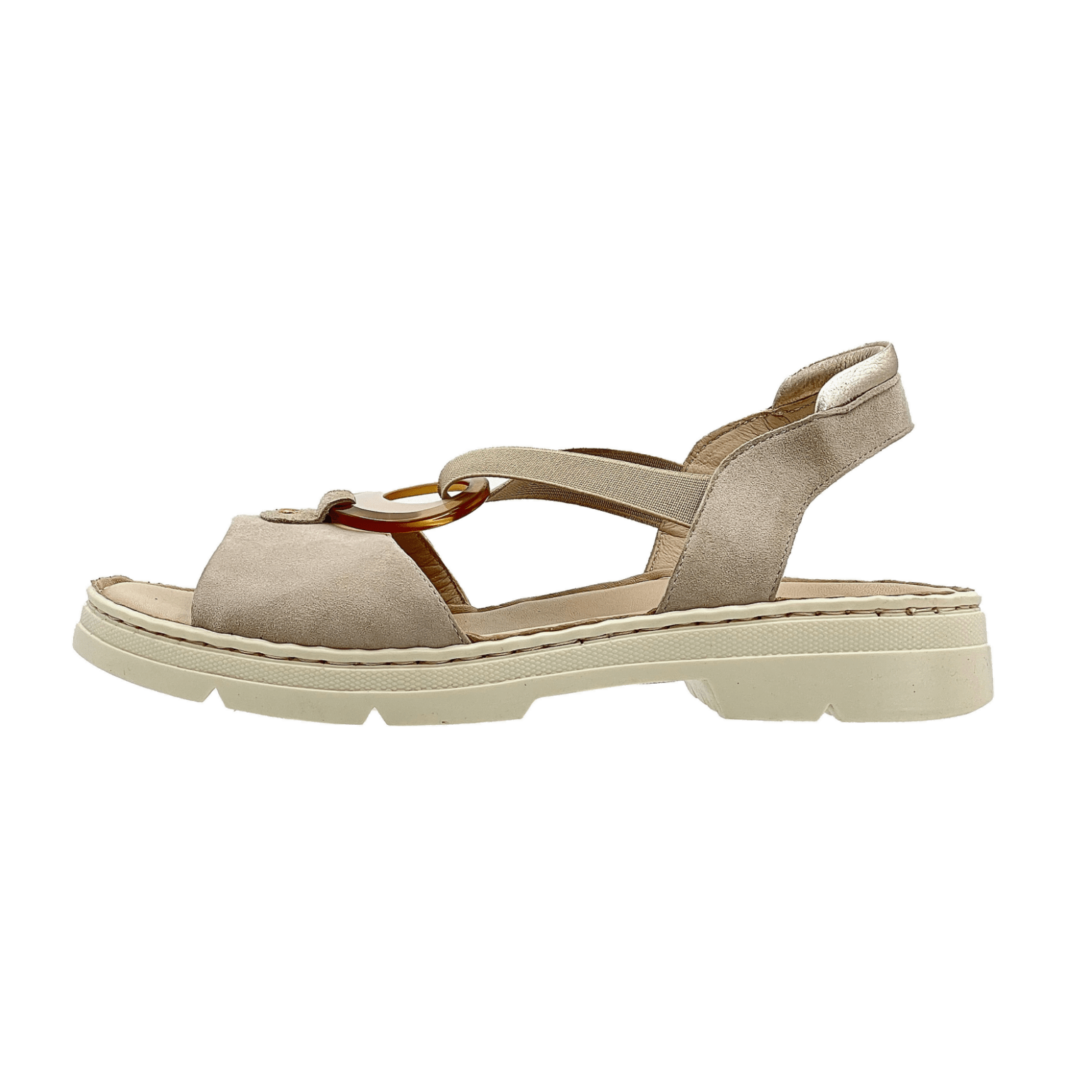 ARA La Palma Women's Sandal in Suede Leather Slip-On Sandal in Beige