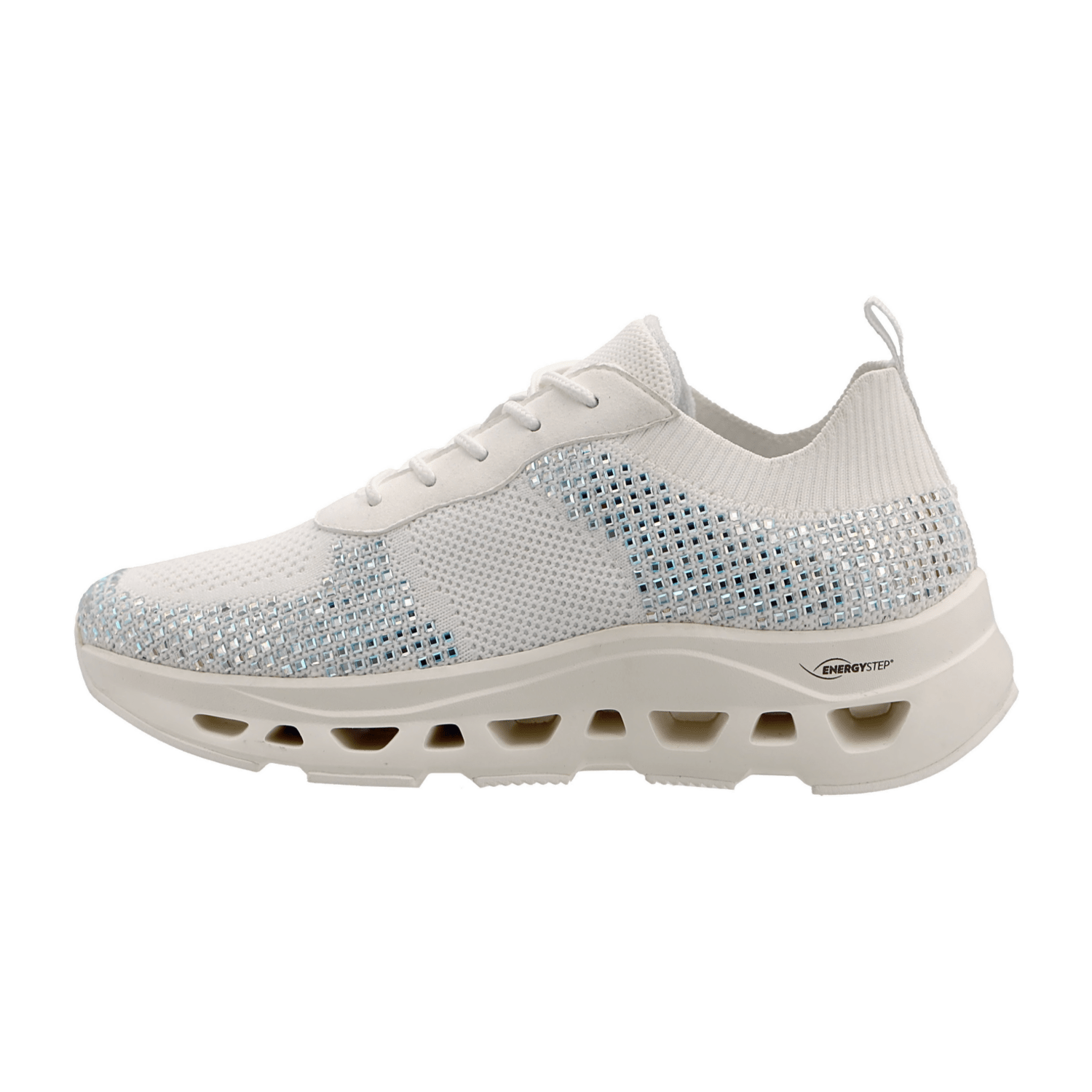 ARA RIO Women's Sneakers in White Textile with Lace-Up Closure and Round Toe