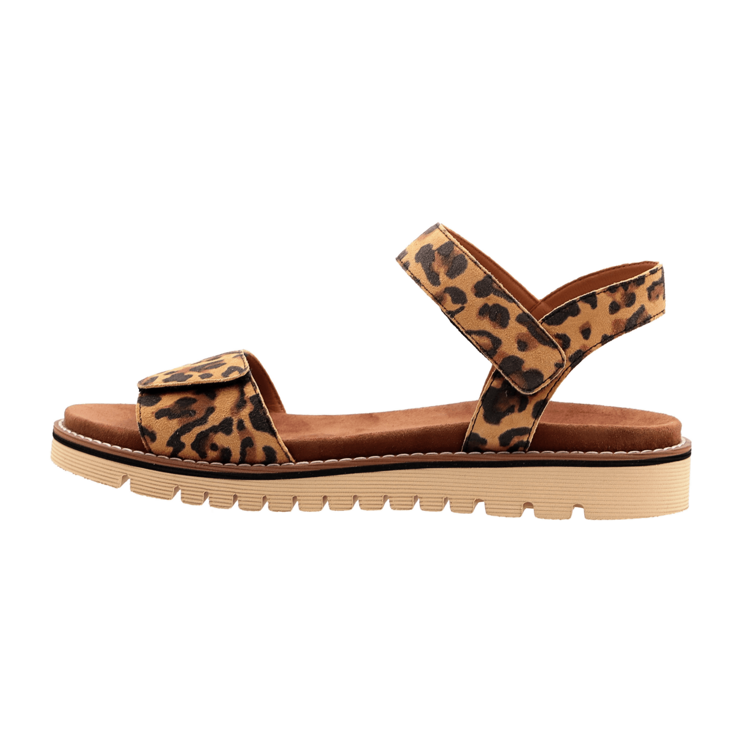 ARA Kent Women's Sport Sandal Pull-On Animal Print Leather Lining Rubber Sole