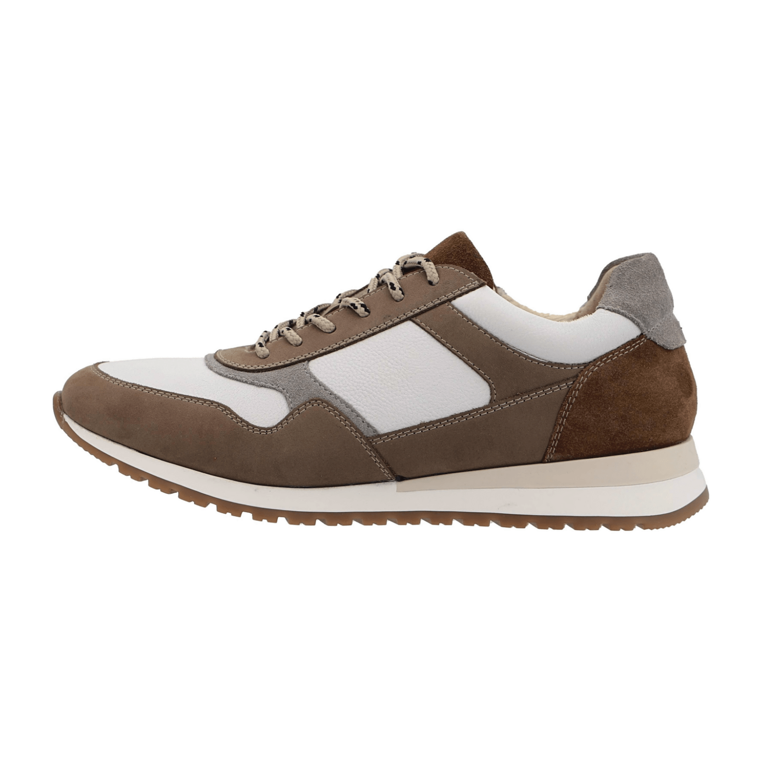 ARA Gino Men's Beige Smooth Leather Lace-Up Sneakers - Bartel-Shop