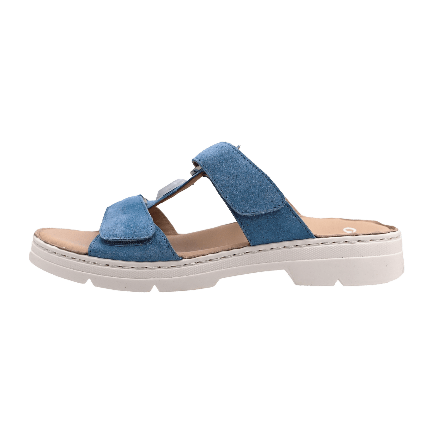 ARA La Palma Women's Blue Smooth Leather Square-Toe Mules