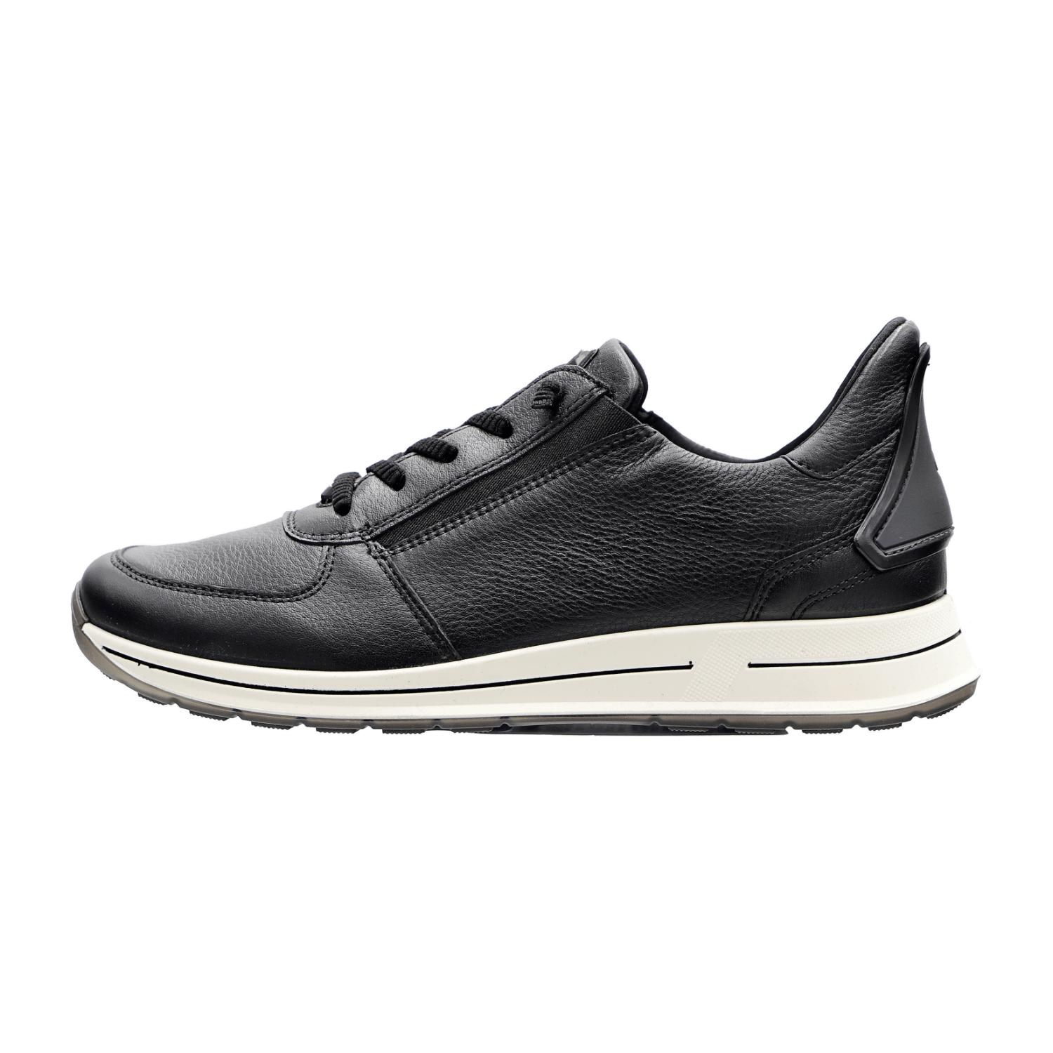 ARA OSAKA Women's Ankle Boots in Black Smooth Leather with Zipper and Round Toe