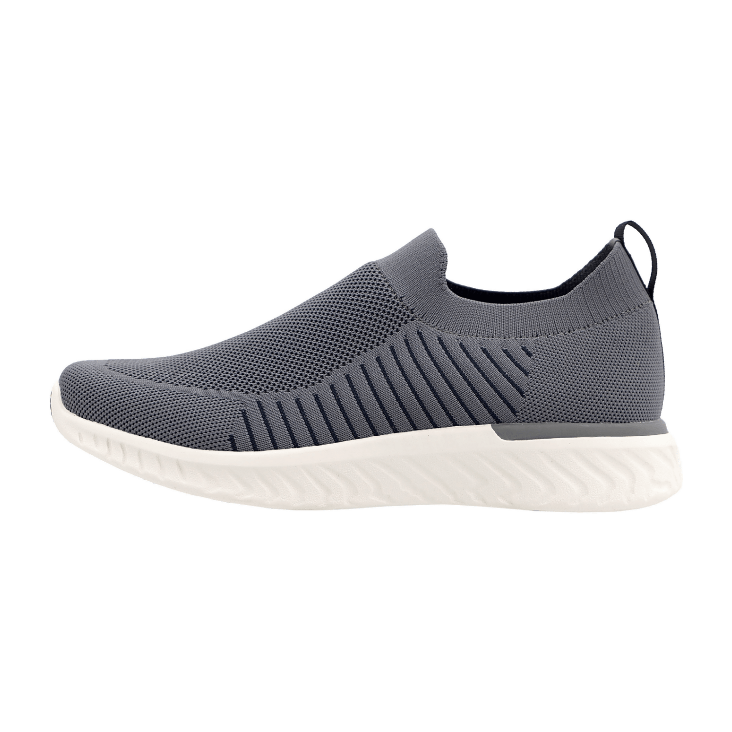 ARA San Diego Men's Slipper, Smooth Leather Sneaker, Grey, Pull-On, Cold Weather Lined