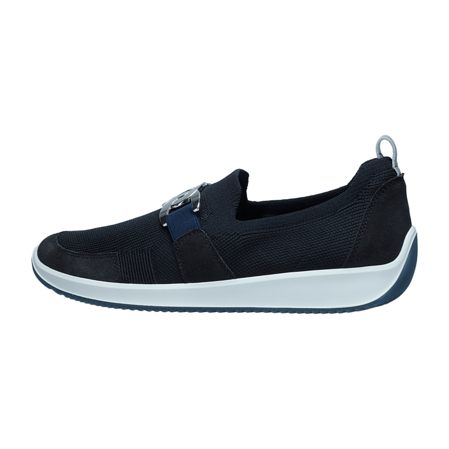 ARA LISBON Women's Slip-On Loafers in Blue Textile with Round Toe, Synthetic Lining, and Polyurethane Sole