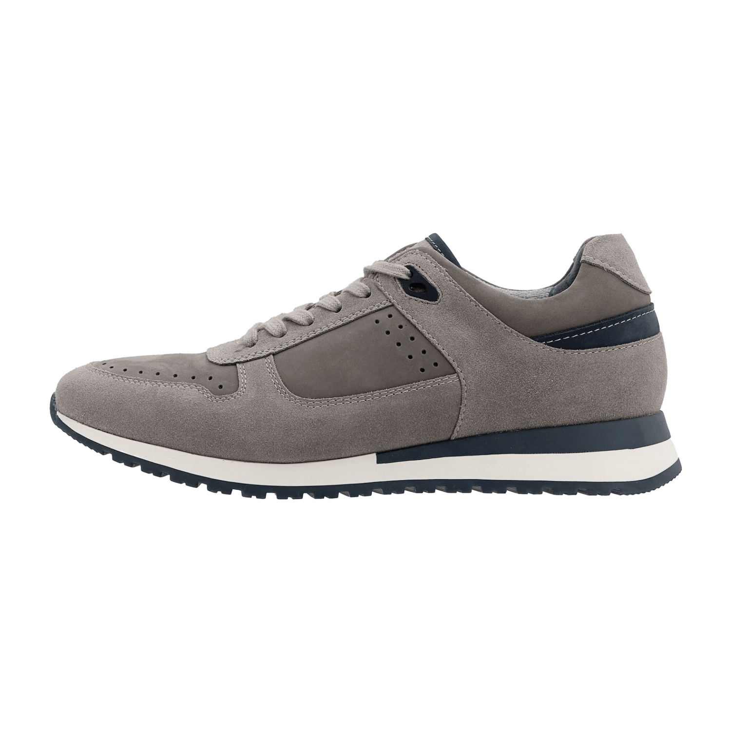 ARA Gino Men's Gray Lace-Up Slingbacks with Leather Lining and Polyurethane Sole