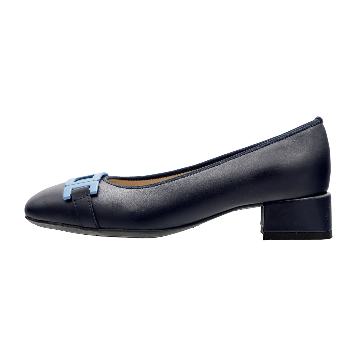 ARA Women's Pumps Smooth Leather Blue Square Toe Slip-On