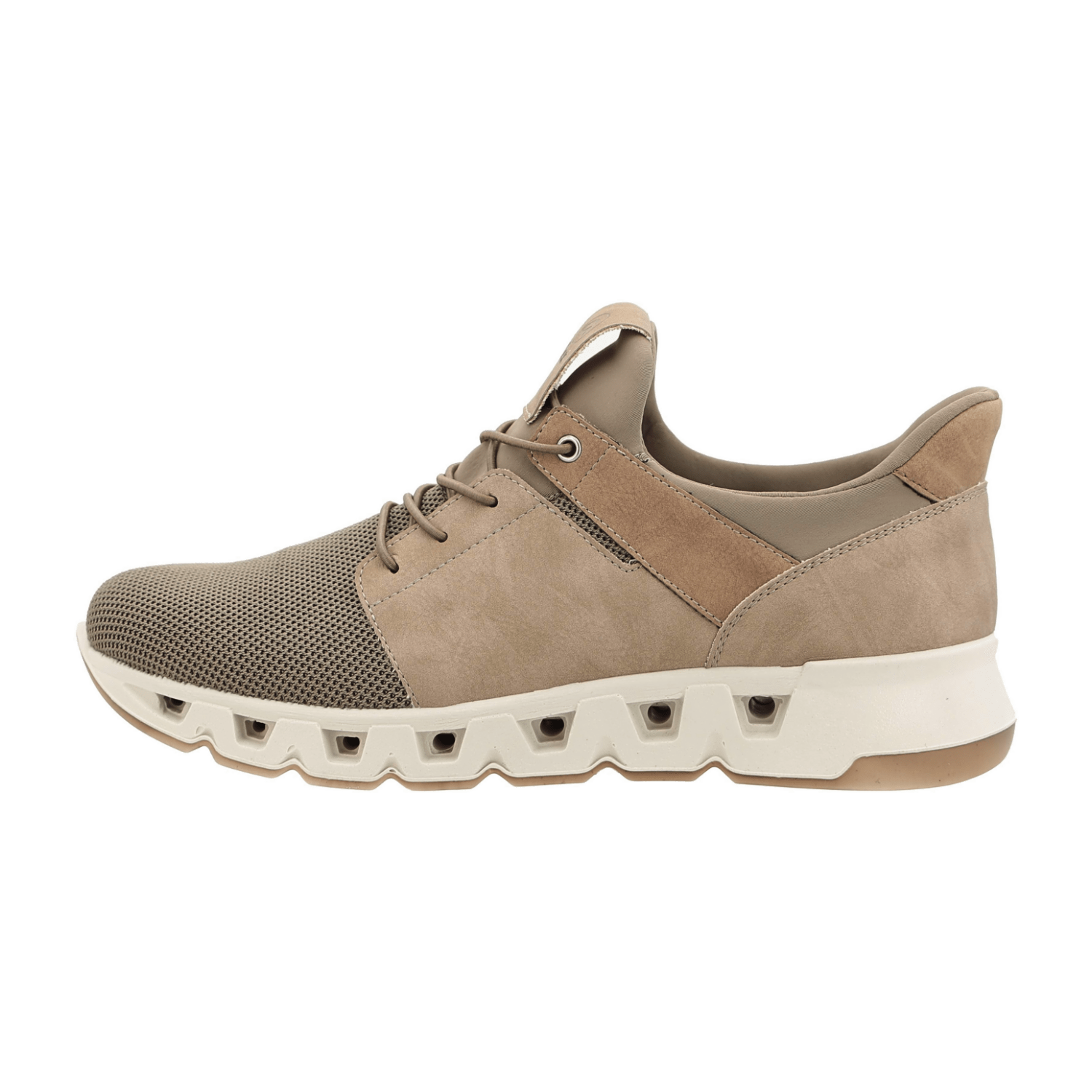ARA MOLVENO Men's Beige Smooth Leather Lace-Up Sneakers - Bartel-Shop