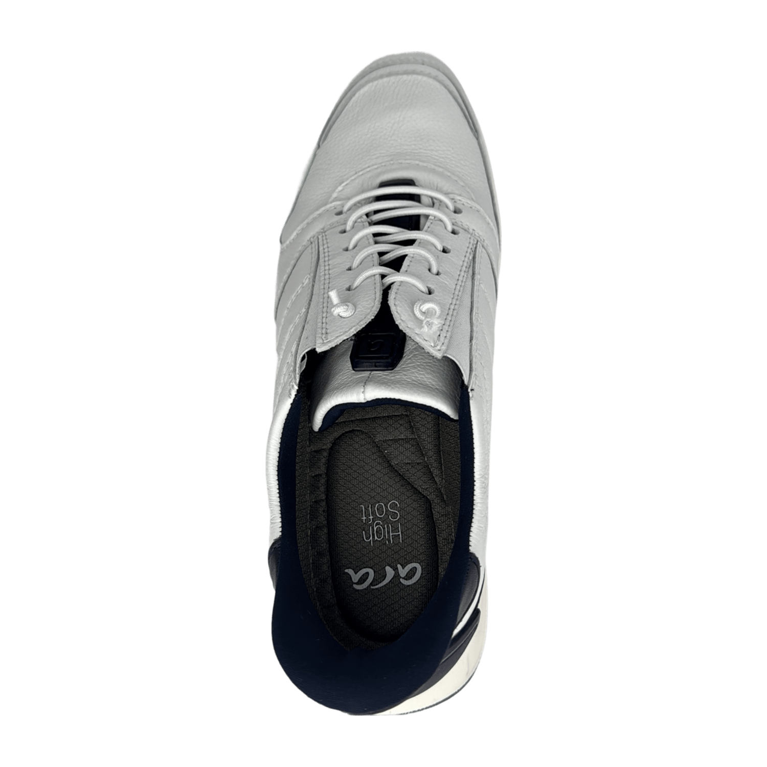 ARA MATTEO Men's Leather Sneakers in White with Round Toe