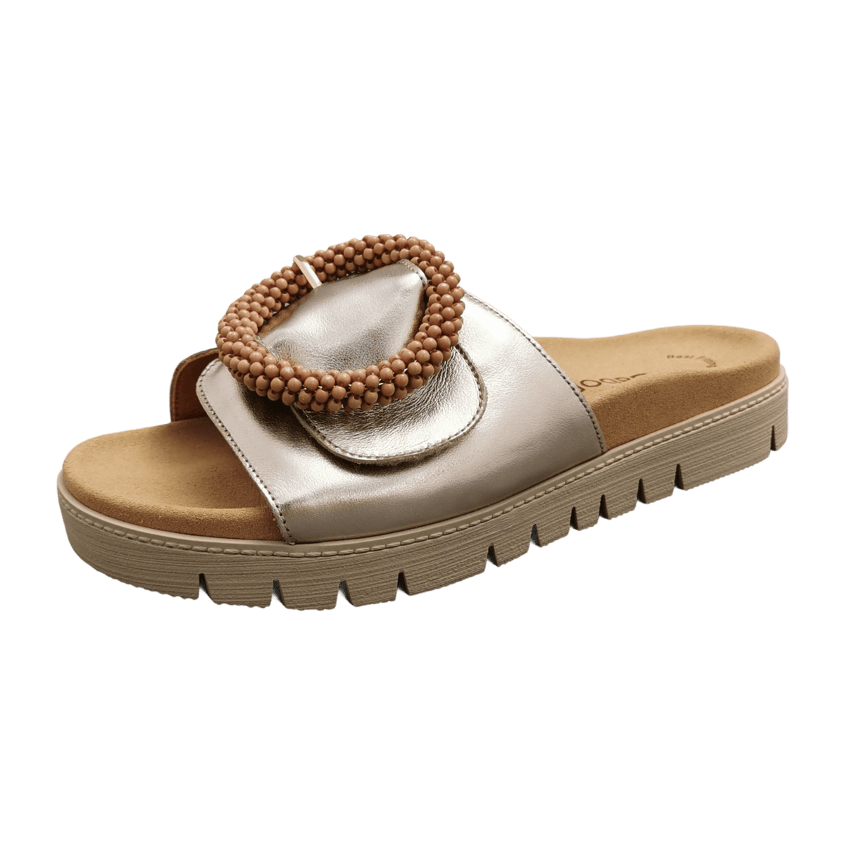Gabor Women's Best Fitting Mules - Powder Patent Leather Slip-On Clogs