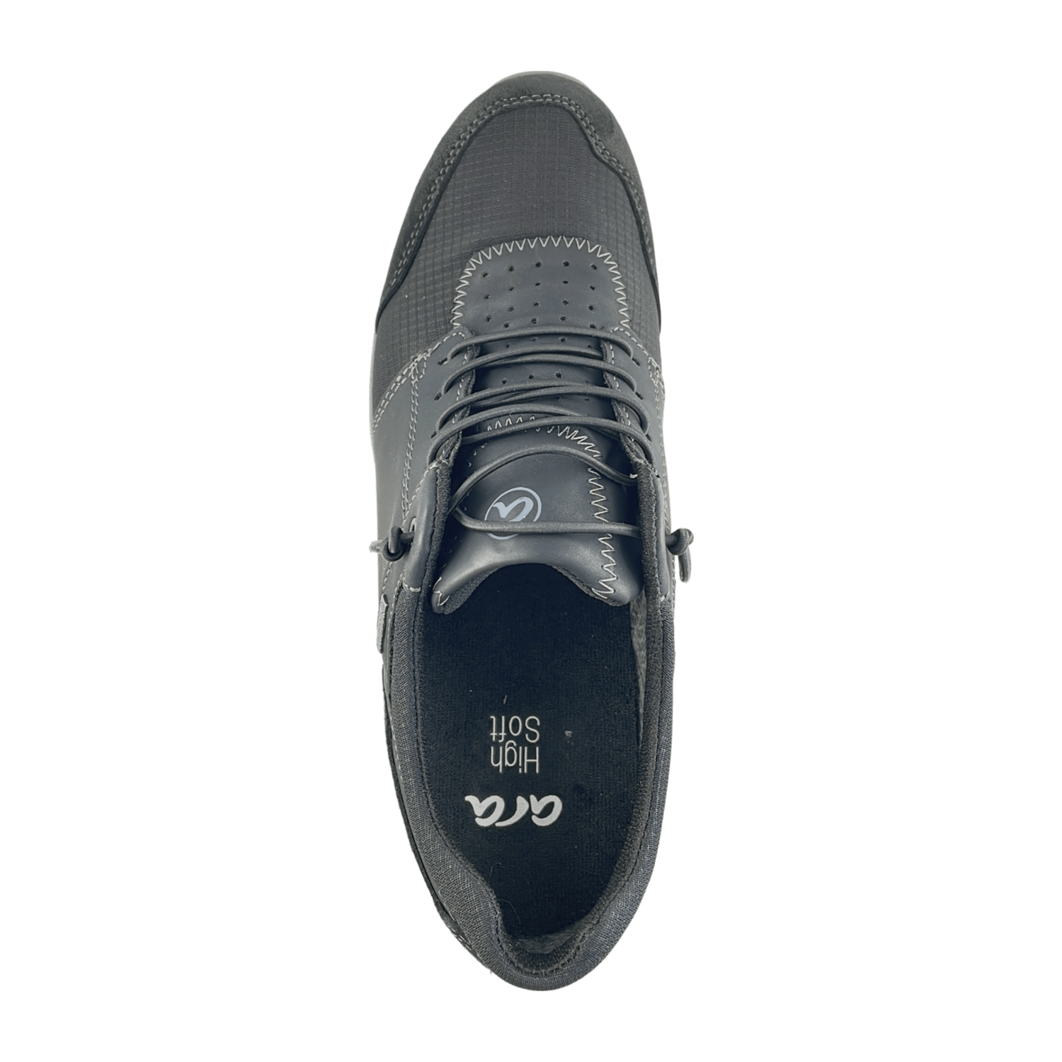 ARA Stresa Men's Suede Lace-Up Sneakers in Black