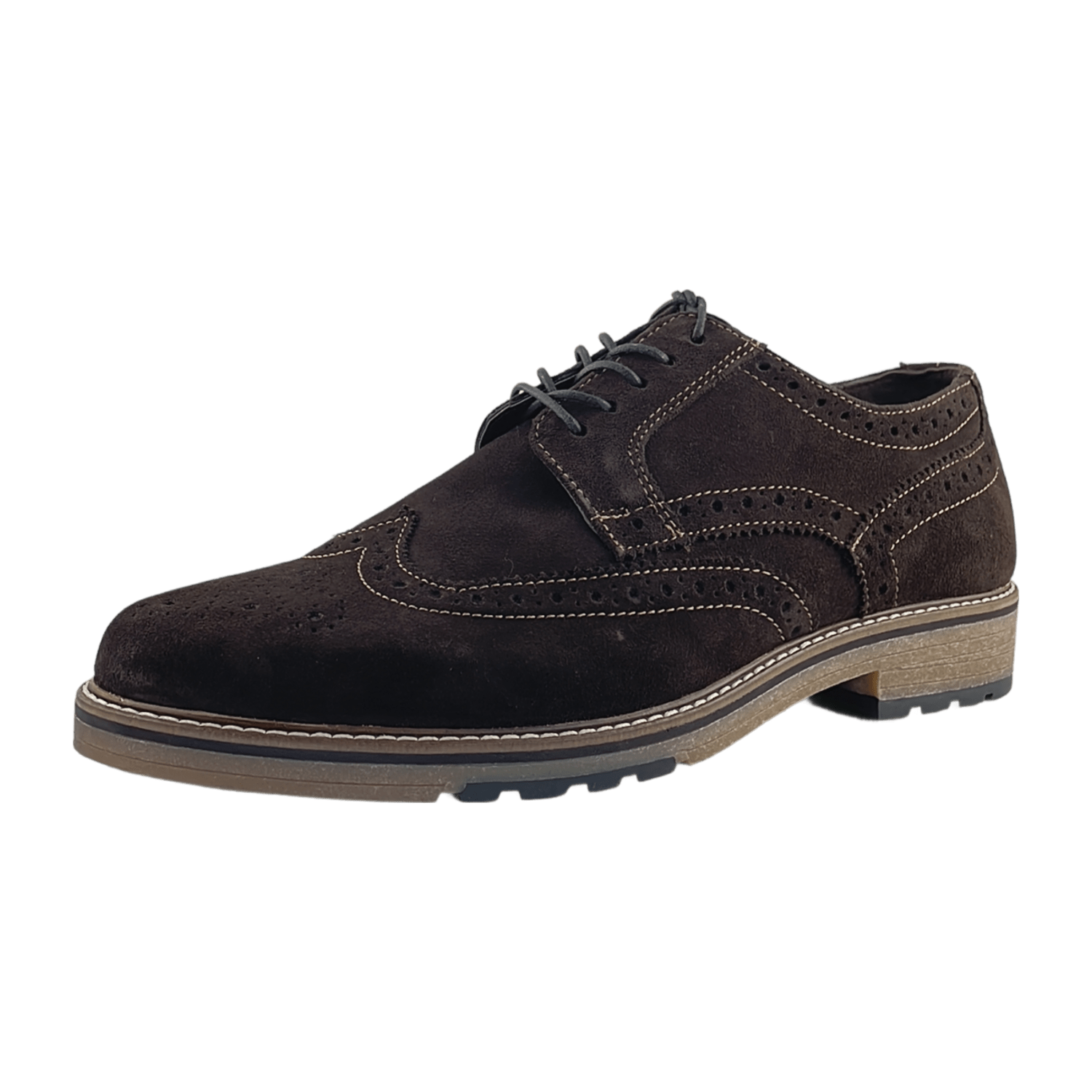 ARA Men's Velour Leather Sneakers in Brown - Round Toe Lace-Up Shoes