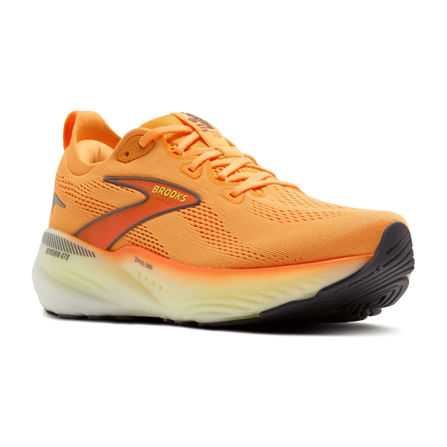 Brooks Glycerin GTS 22 Men's Running Shoes, Lace-Up, Orange Nightlife/White, Synthetic