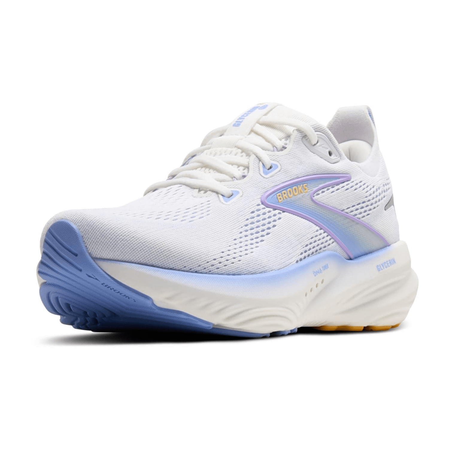 Brooks Glycerin 22 Women's Running Shoes in White/Blue Heron/Apricot