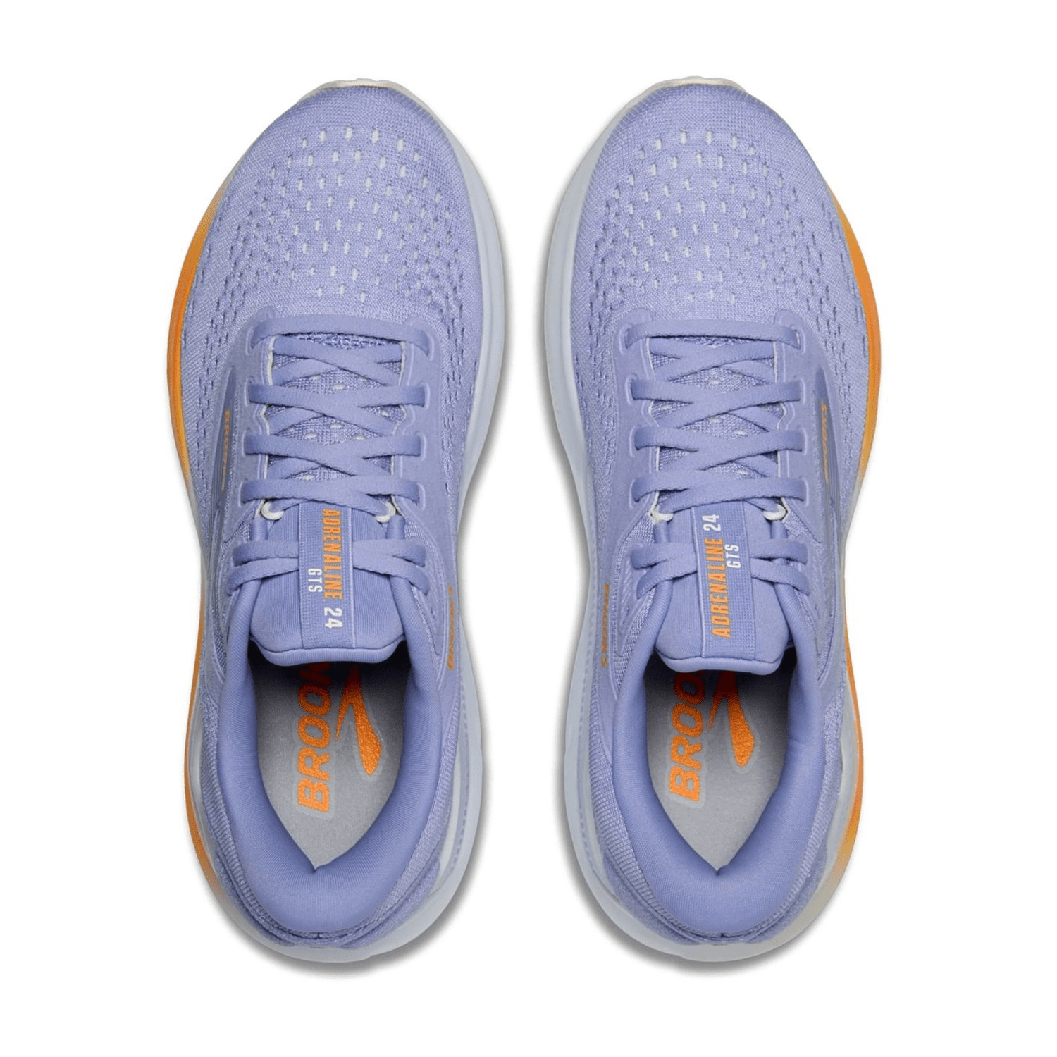 Brooks Adrenaline GTS 24 Women's Running Shoes, Sneaker, Lace-Up, Blue Heron/White/Orange, Synthetic & Textile Upper, Rubber Sole