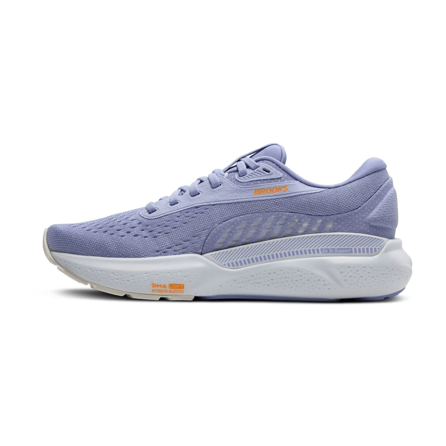 Brooks Adrenaline GTS 24 Women's Running Shoes, Sneaker, Lace-Up, Blue Heron/White/Orange, Synthetic & Textile Upper, Rubber Sole