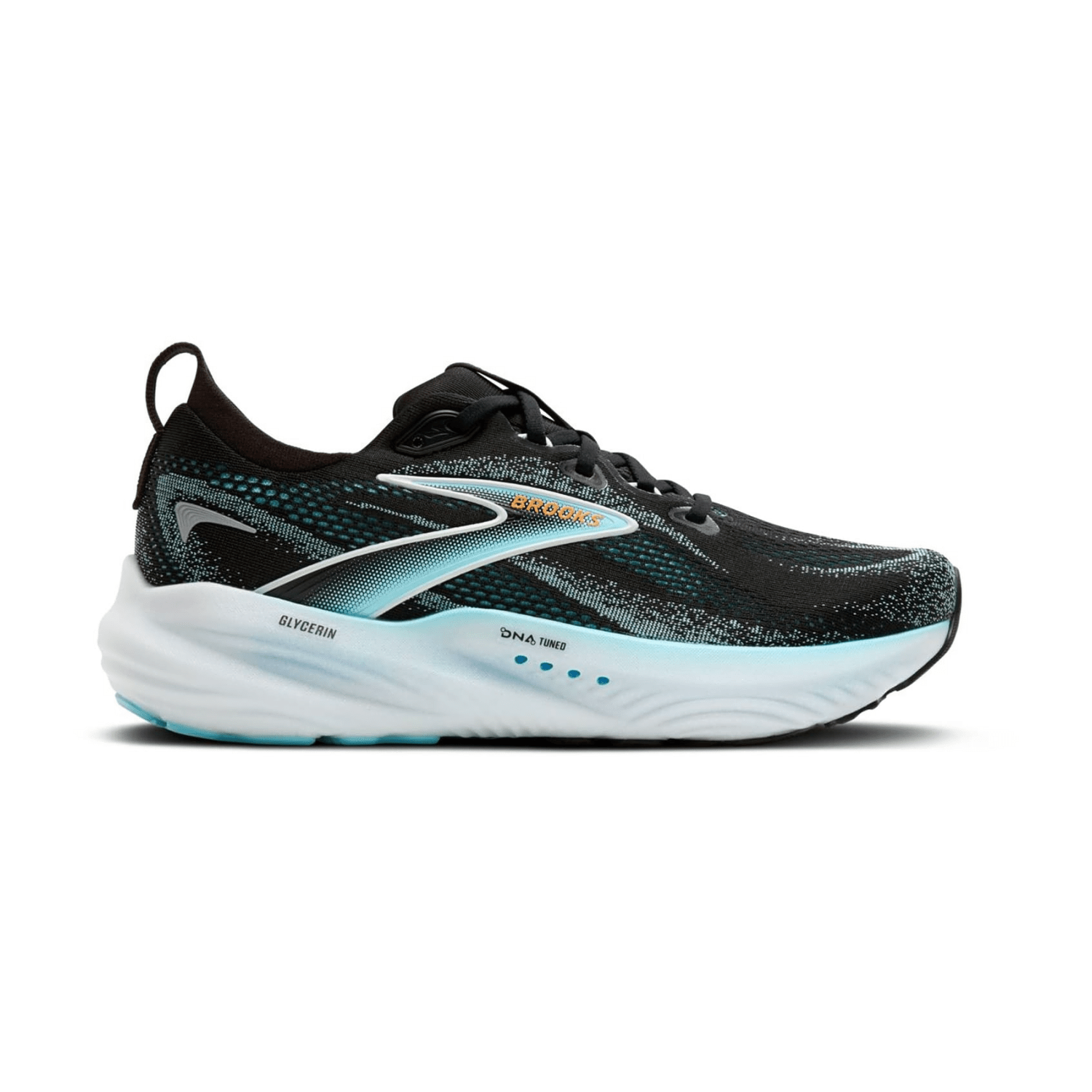 Brooks Glycerin 22 Men's Running Shoes Synthetic Black Atomizer Blazing Orange for Long-Distance Road Running