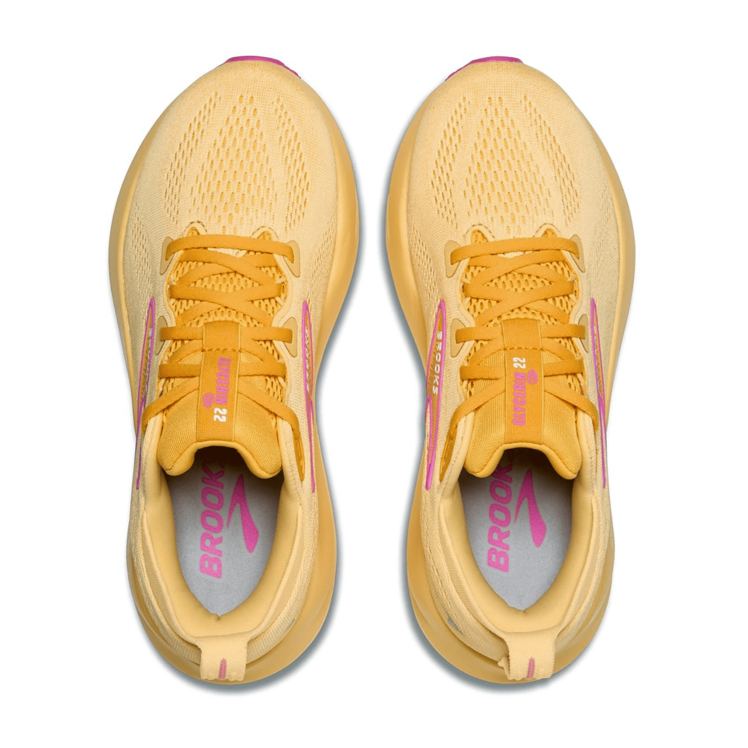 Brooks Glycerin 22 Women's Running Shoes in Sherbet Apricot Pink with Synthetic Textile Lining and Rubber Sole