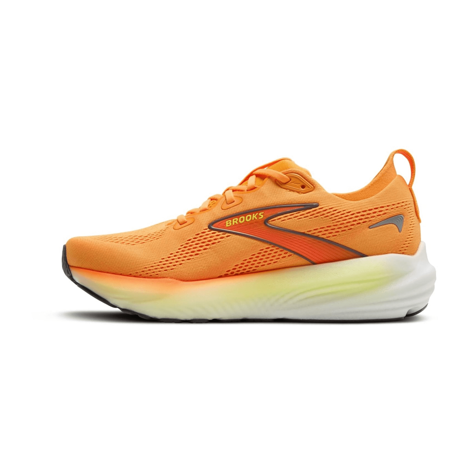 Brooks Glycerin 22 Men's Road Running Shoes for Long Distance, Orange Nightlife/White