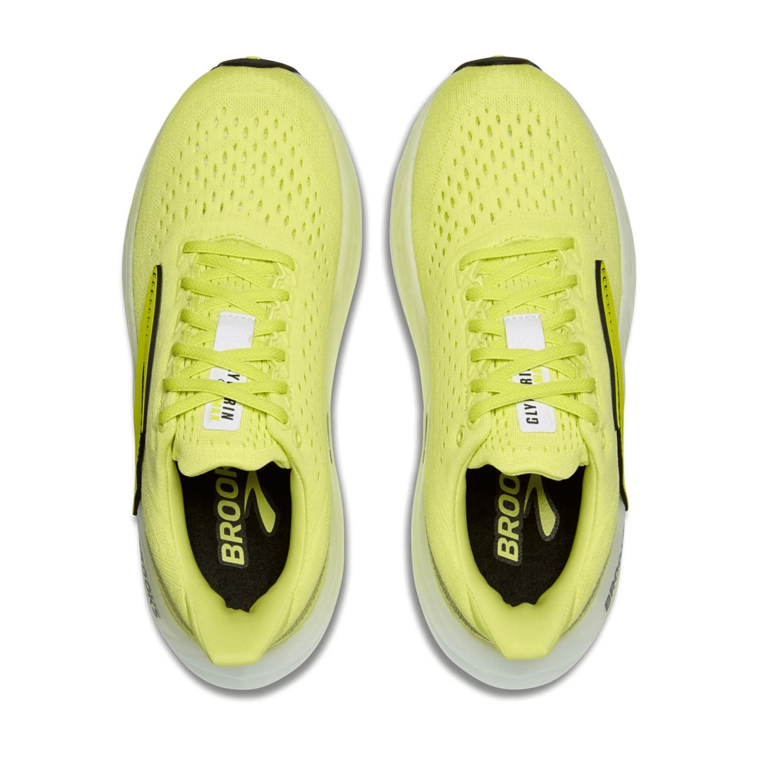 Brooks Glycerin Max Women's Sneakers Lace-Up Shoes Sunny Lime Black White Knit Fabric Round Toe