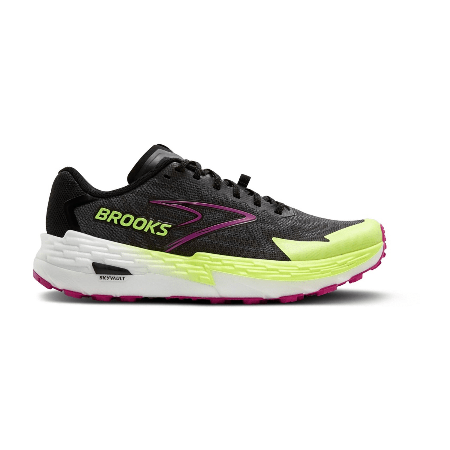Brooks Catamount 4 Women's Trail Running Shoes Sneaker Lace-Up Grey Black Lime
