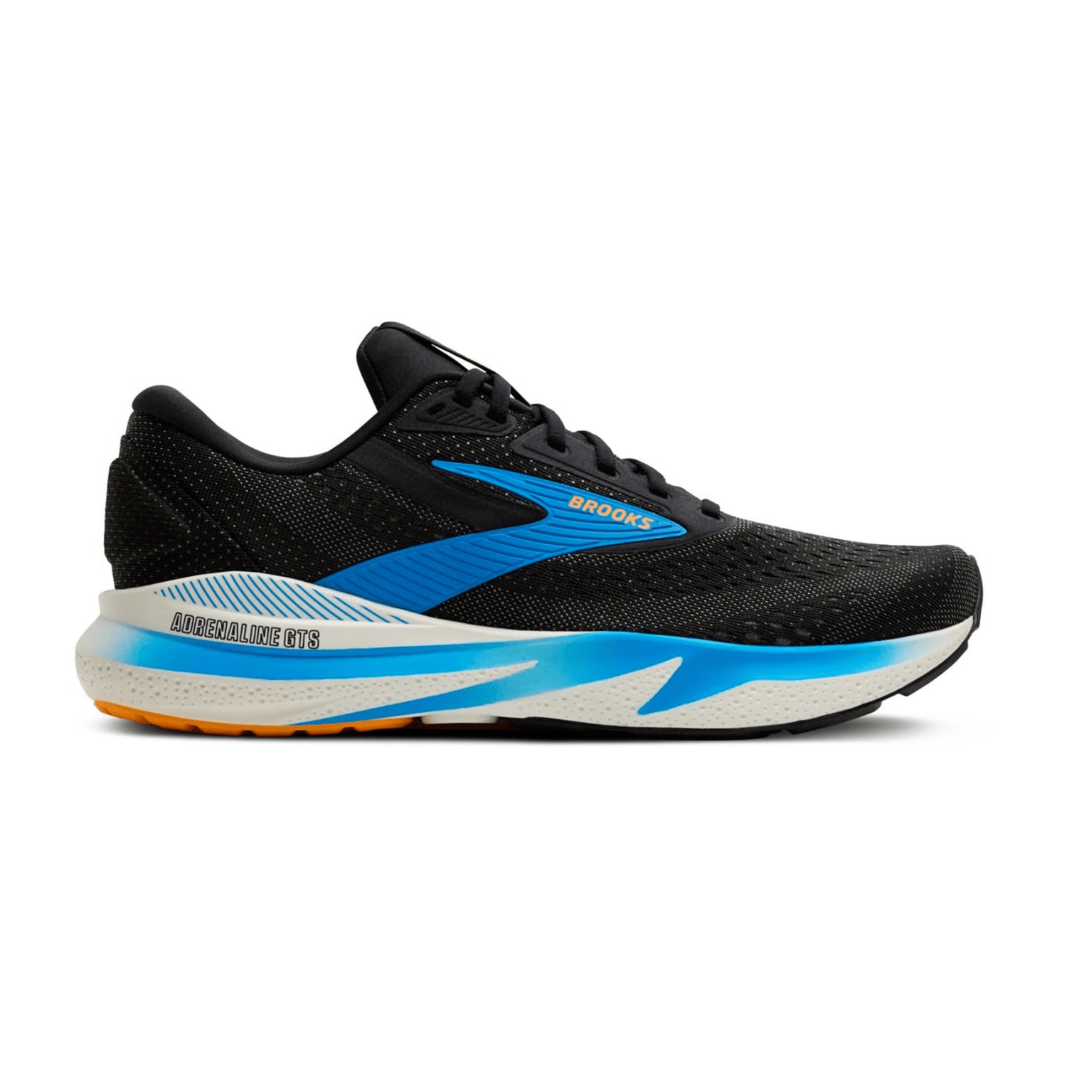 Brooks Adrenaline GTS 24 Men's Running Shoes in Black/Ebony/Cloisonne, Synthetic Upper with Rubber Sole