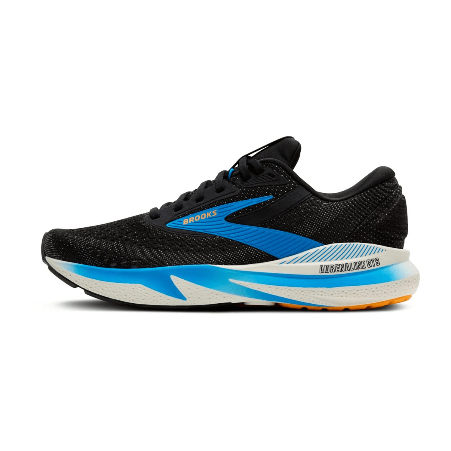 Brooks Adrenaline GTS 24 Men's Running Shoes in Black/Ebony/Cloisonne, Synthetic Upper with Rubber Sole